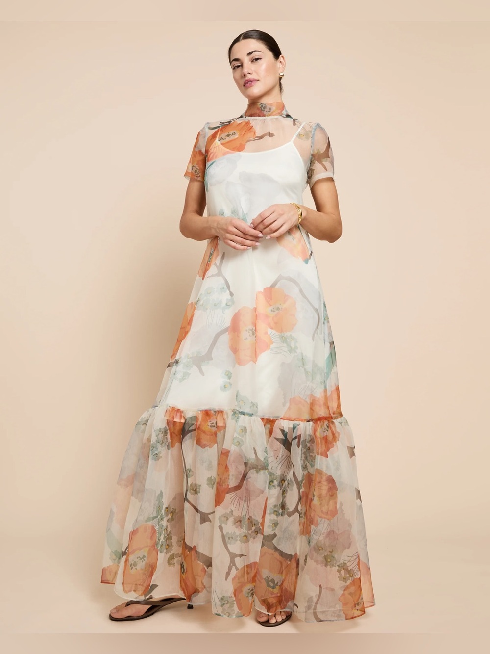 Caara Melody Dress Orange Poppy NEW Size Small